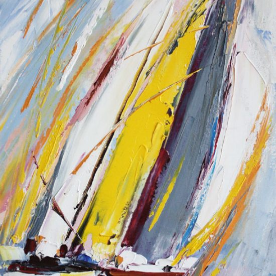 Côte à côte, beau temps, mauvais temps - 20" x 10" - Manon Tétreault artiste peintre